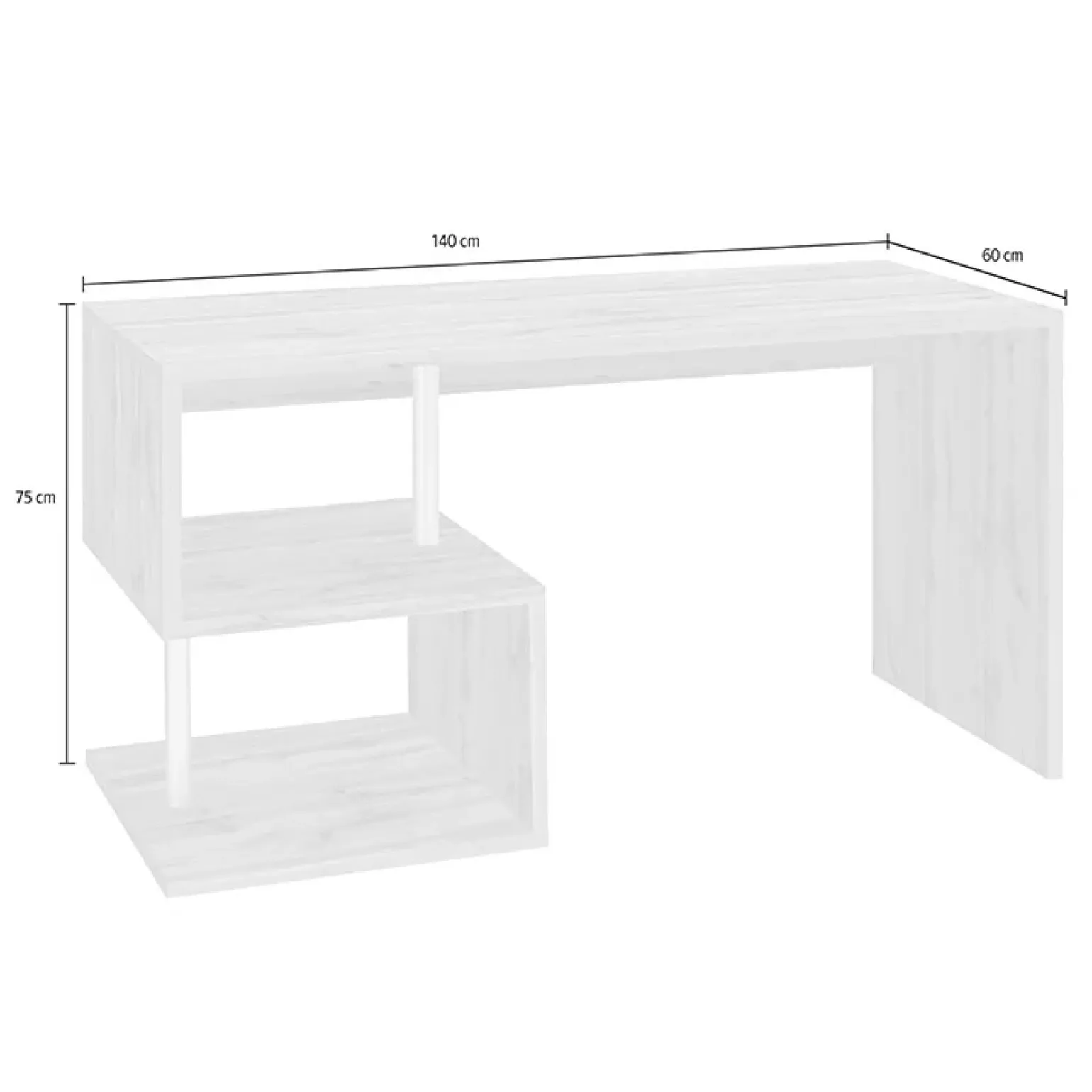 Scrivania ufficio 140x75cm rovere ErgoDesk