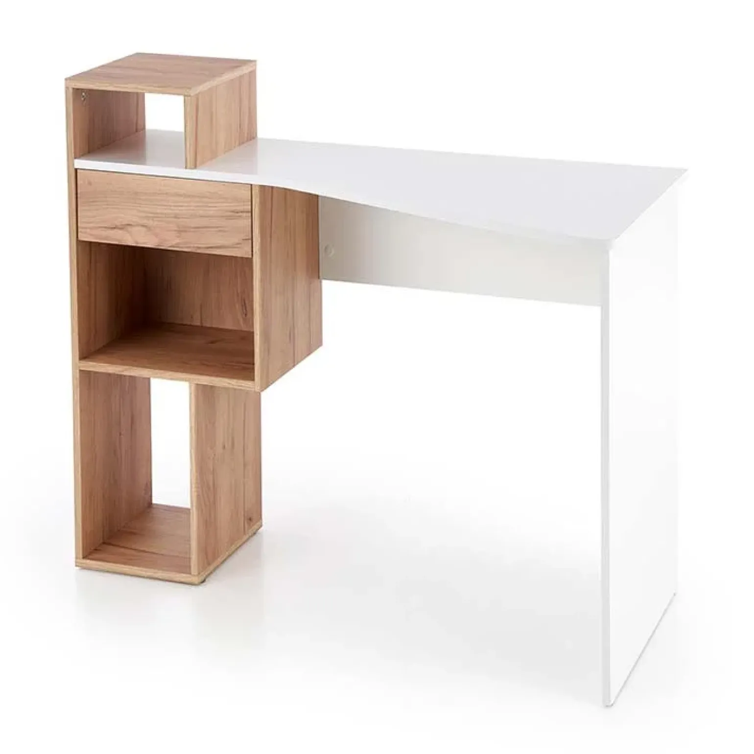 Scrivania ufficio 127x57cm rovere bianco lucido Aymon Gihome®