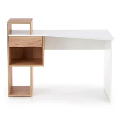 Scrivania ufficio 127x57cm rovere bianco lucido Aymon Gihome®