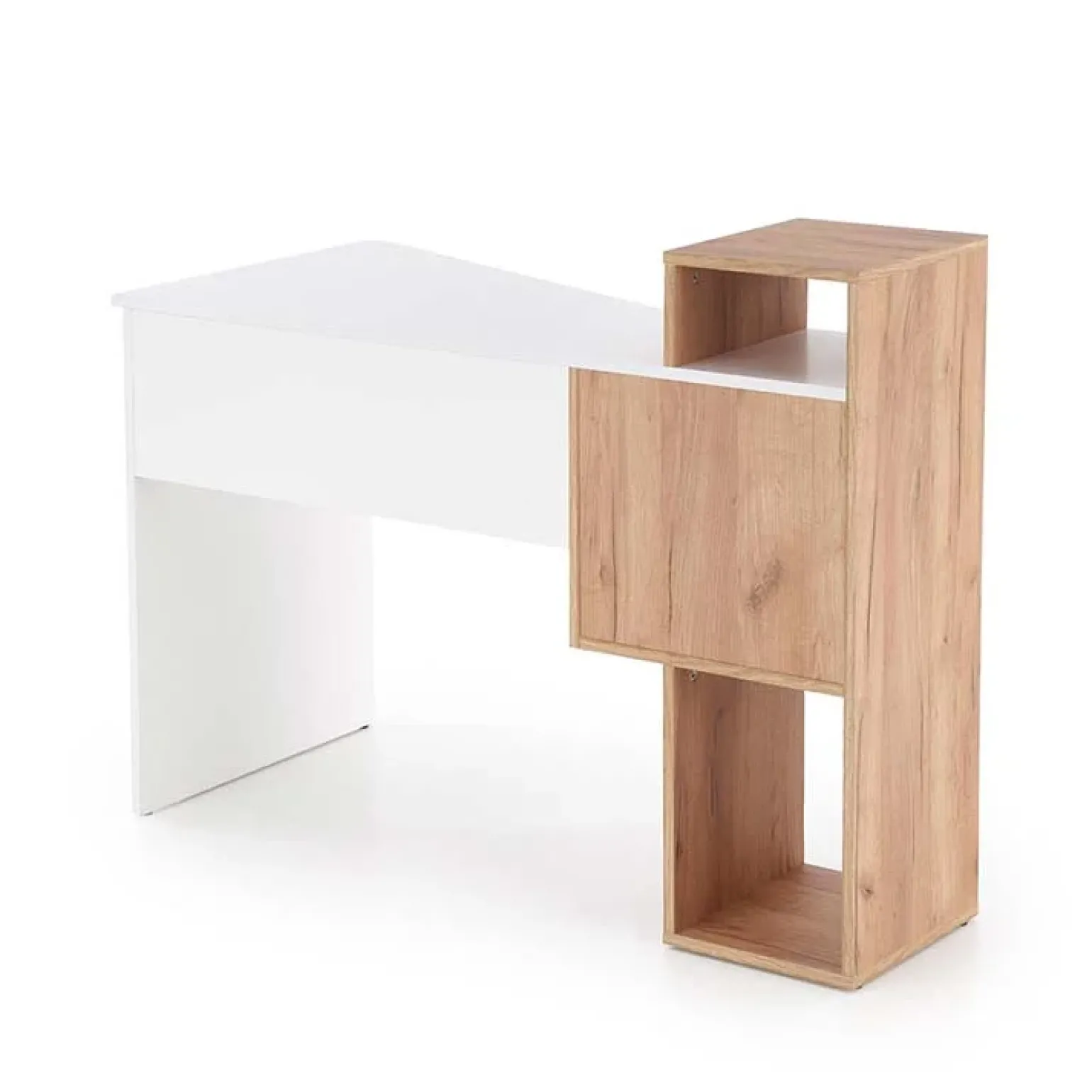 Scrivania ufficio 127x57cm rovere bianco lucido Aymon Gihome®
