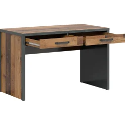 Scrivania 120x76cm 2 cassetti stile soft rovere scuro nero Urbania