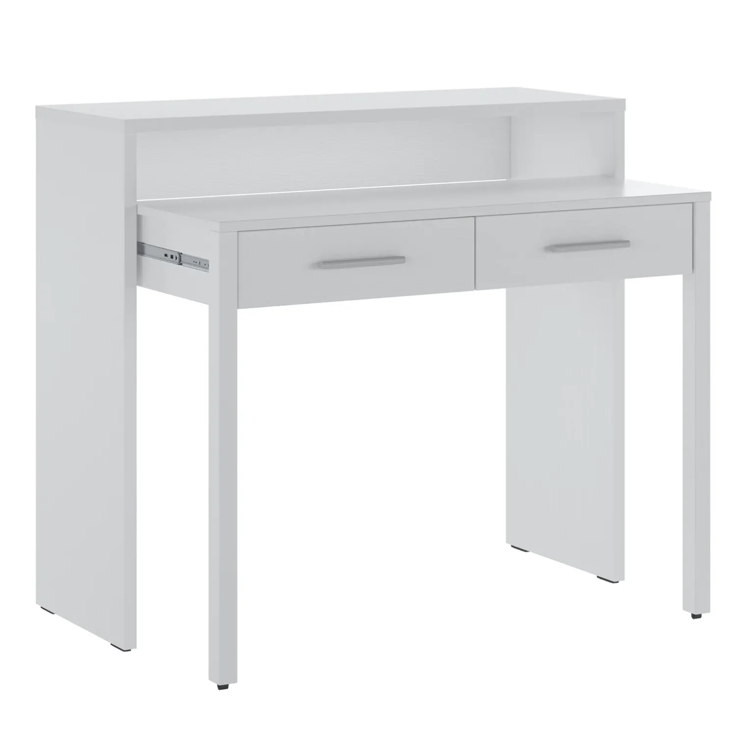 Scrivania 99x87cm consolle estraibile bianco opaco Maybelle