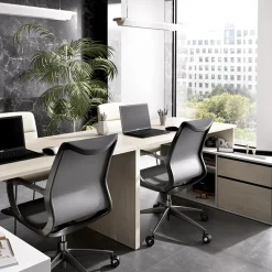 Scrivania 139x92cm ufficio angolare bianco lucido rovere Teddy