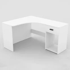 Scrivania 155x75cm ufficio angolare salvaspazio bianco William