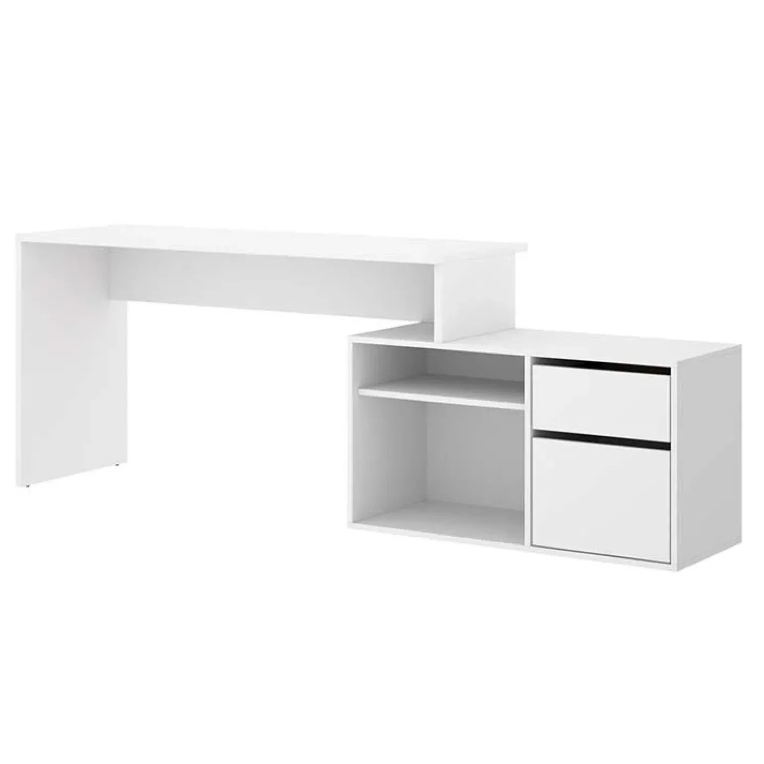 Scrivania 139x92cm ufficio angolare moderna bianco opaco Teddy