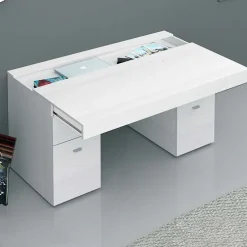 Scrivania 130x60cm ufficio moderna bianco frassinato Becka big