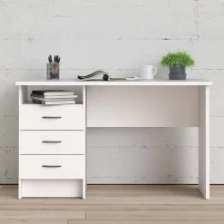 Scrivania 120x48cm ufficio salvaspazio moderna bianco opaco Office