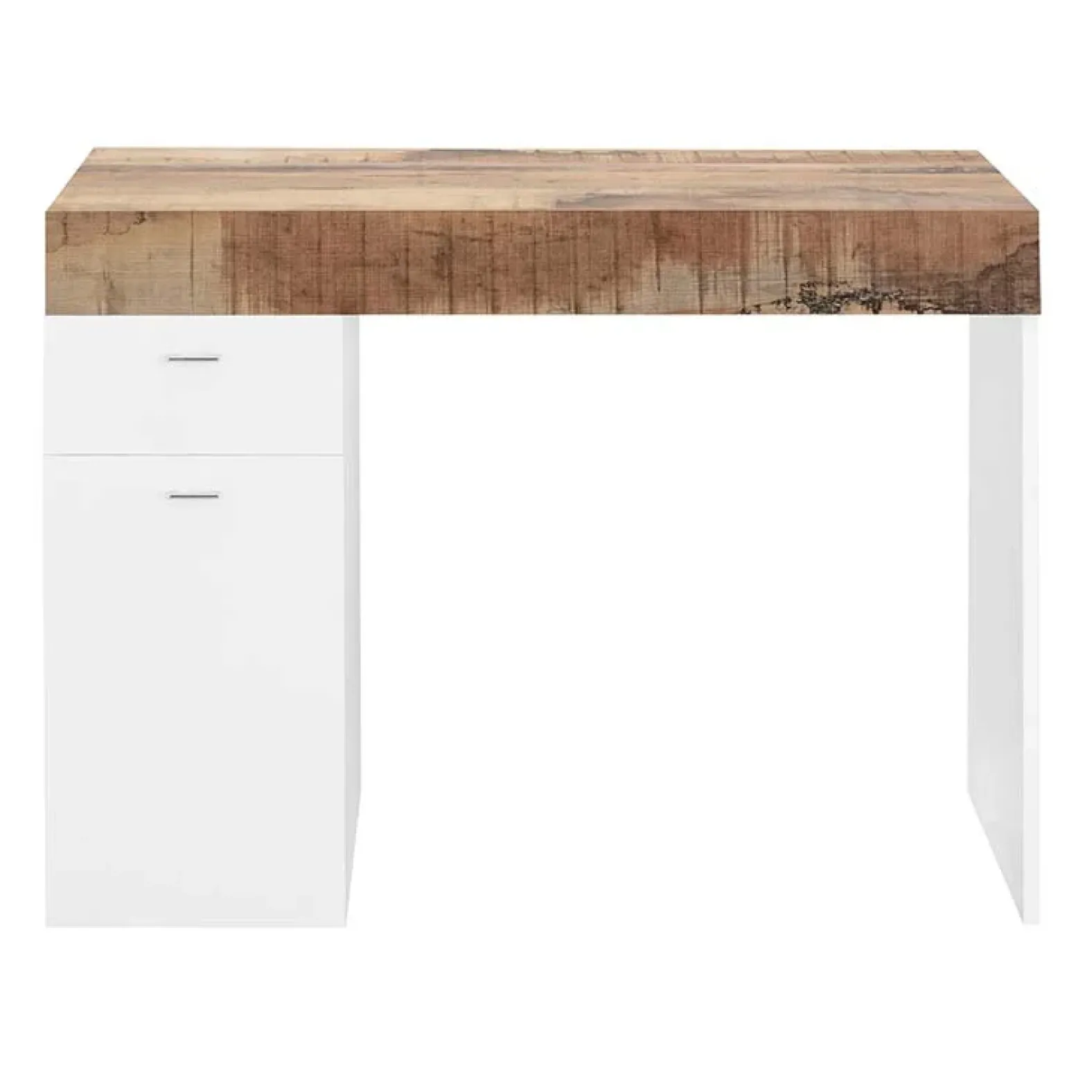 Scrivania 100x60cm ufficio salvaspazio bianco lucido pero Becka
