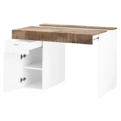 Scrivania 100x60cm ufficio salvaspazio bianco lucido pero Becka