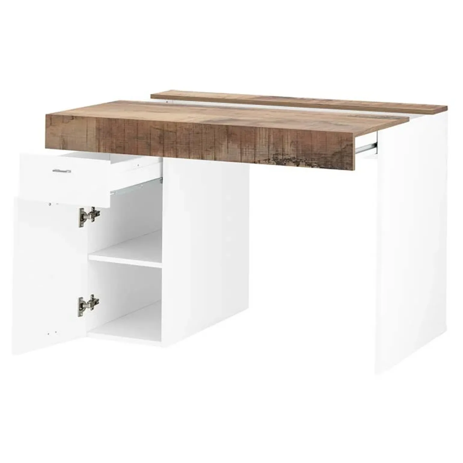 Scrivania 100x60cm ufficio salvaspazio bianco lucido pero Becka