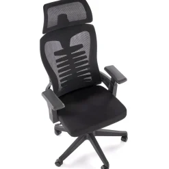 Sedia da gaming ergonomica con braccioli e ruote da ufficio nero Aristide