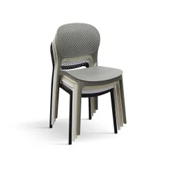 Sedia da giardino esterno bar dehors impilabile in polipropilene nero Elbow