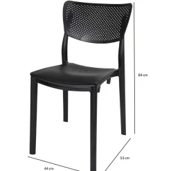 Sedia da giardino esterno bar dehors impilabile plastica nero Aura