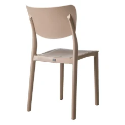 Sedia da giardino esterno bar dehors impilabile polipropilene beige tortora Tania