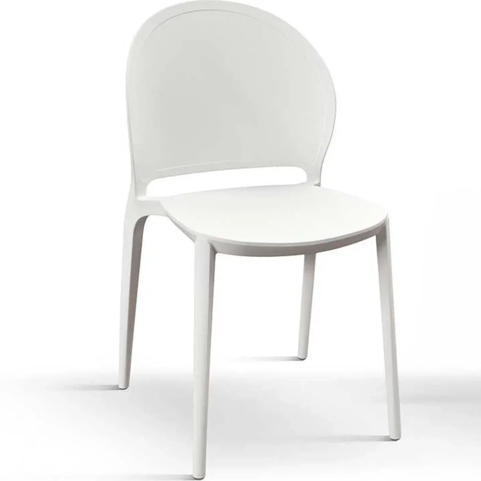 Sedia da giardino esterno bar dehors impilabile in polipropilene bianco Pelican