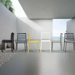 Sedia da giardino esterno bar dehors impilabile polipropilene nero Nature