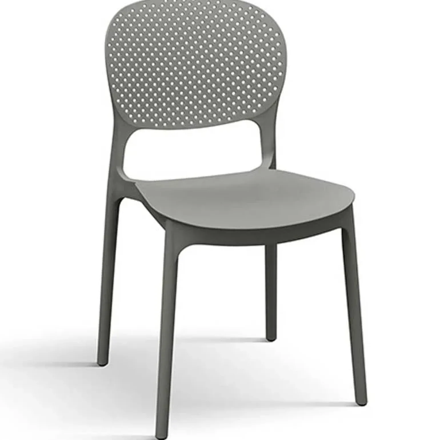Sedia da giardino esterno bar dehors impilabile in polipropilene grigio Elbow