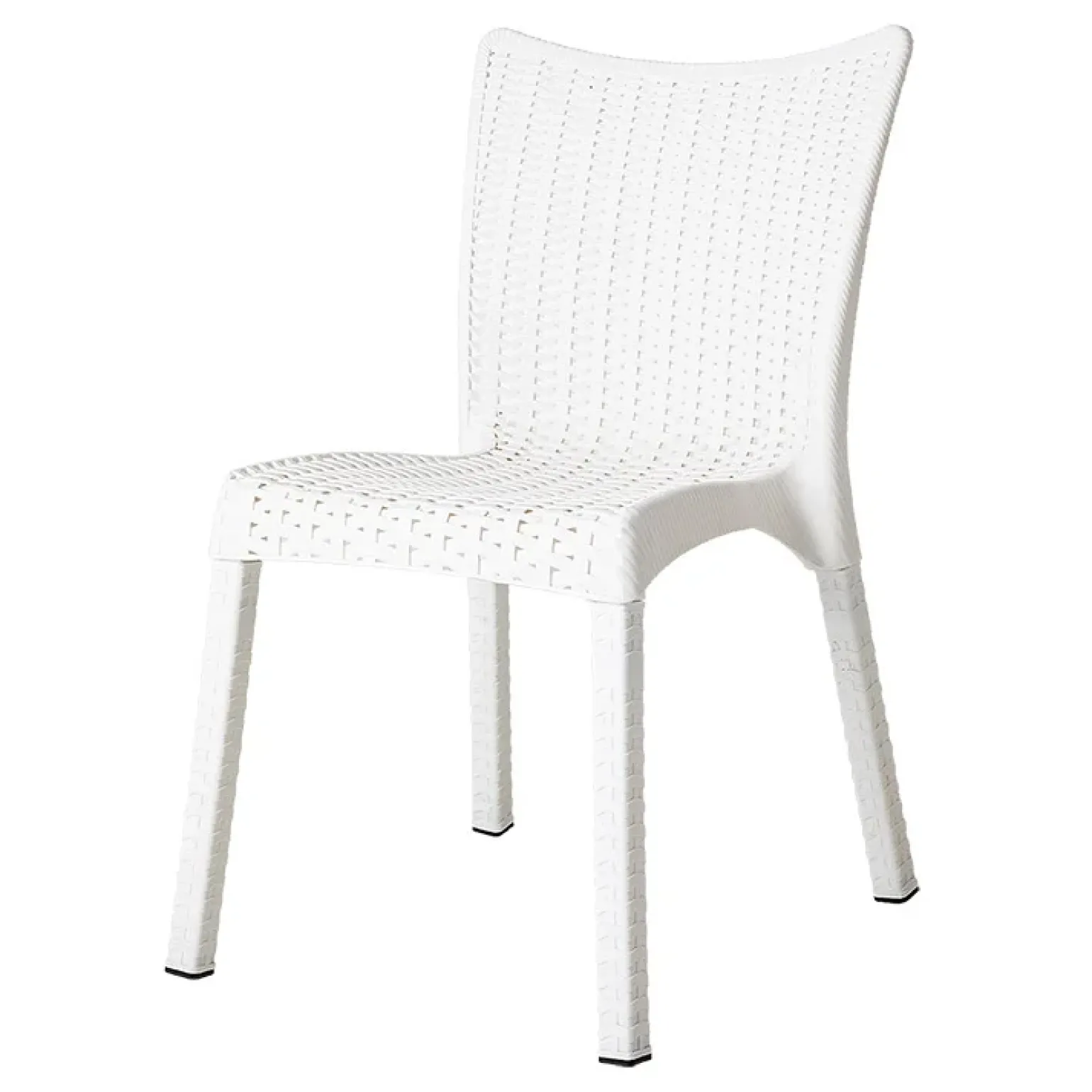 Sedia da giardino esterno bar dehors polipropilene effetto rattan bianco Rossana