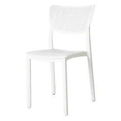 Sedia da giardino esterno bar dehors impilabile polipropilene bianco Aura