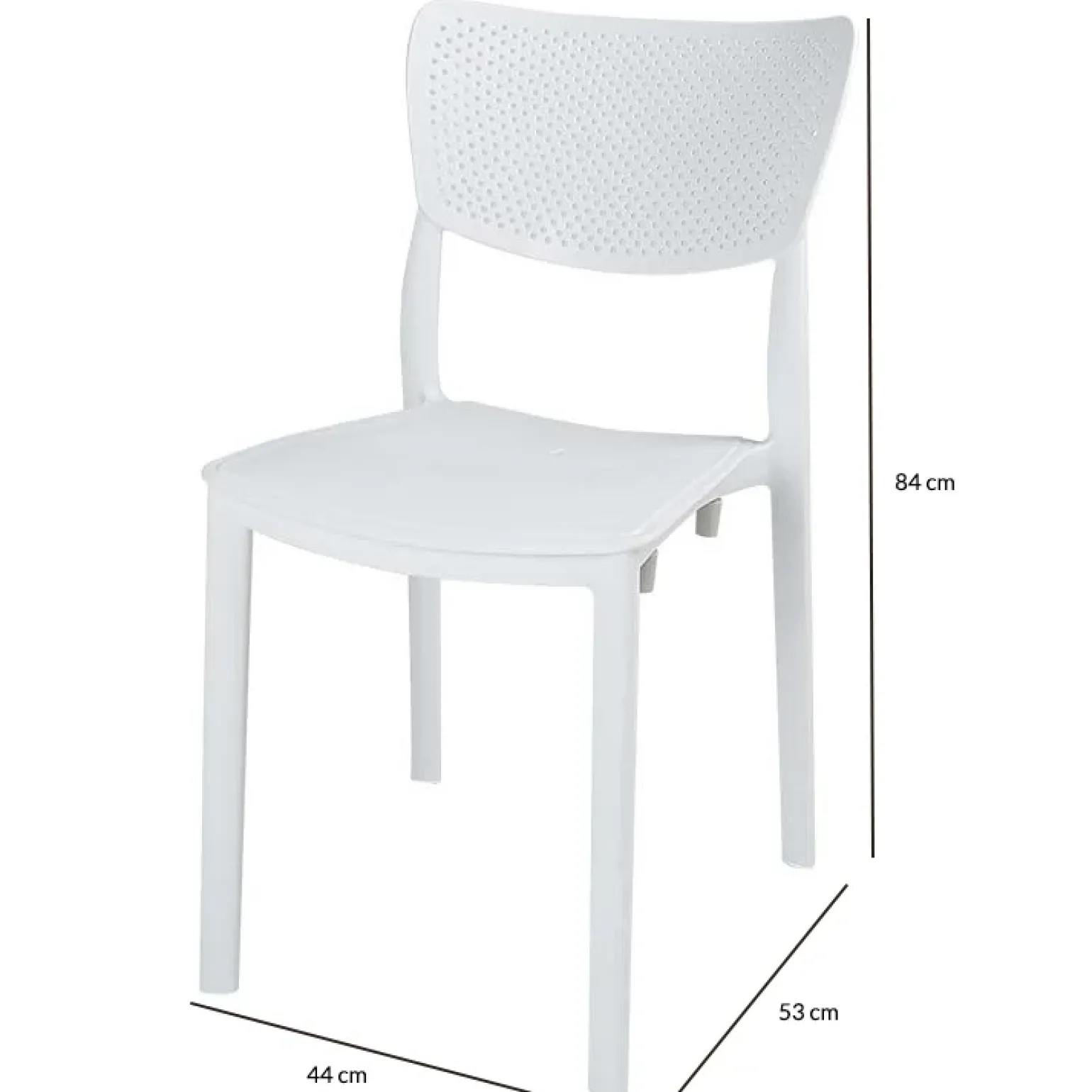 Sedia da giardino esterno bar dehors impilabile polipropilene bianco Aura