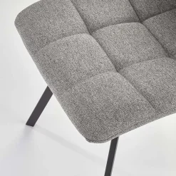 Sedia da pranzo imbottita in tessuto grigio nero Kristen