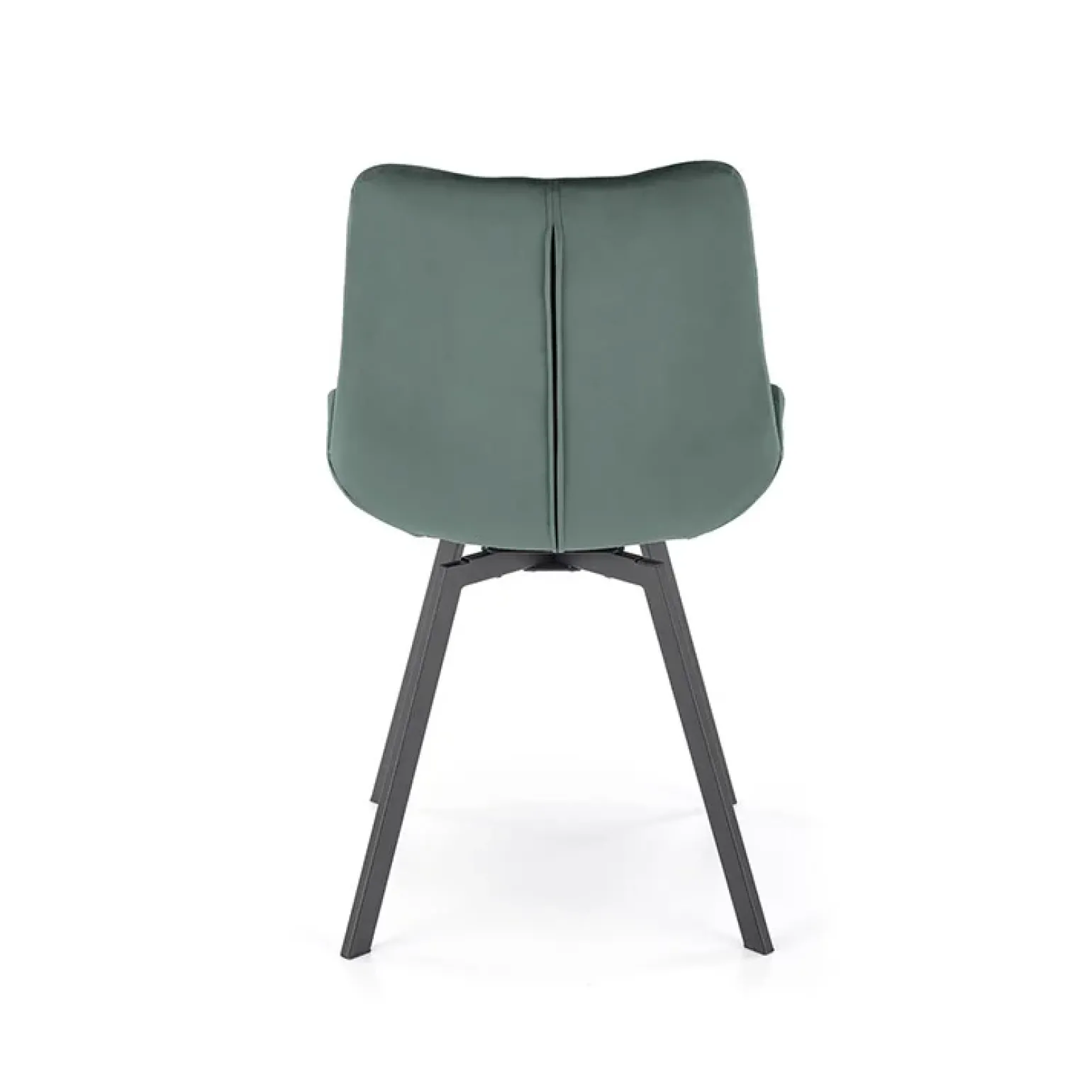 Sedia da pranzo imbottita in velluto verde scuro nero Sango