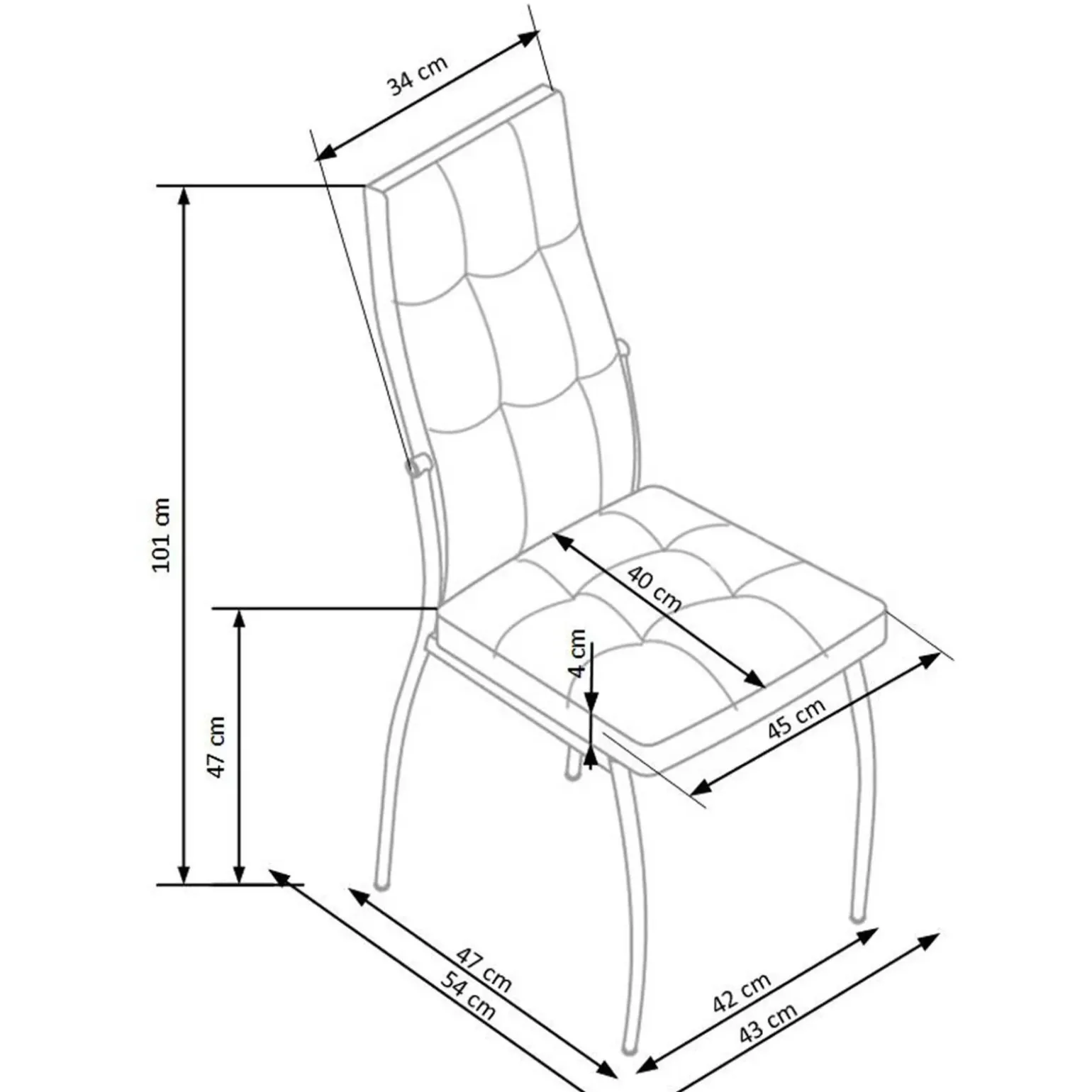 Sedia da pranzo imbottita in ecopelle bianco Sveva Gihome®