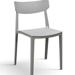 Sedia da pranzo impilabile moderna in polipropilene grigio Hans
