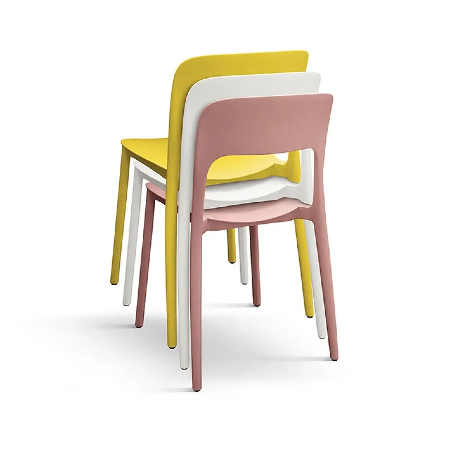 Sedia da pranzo impilabile moderna polipropilene rosa Halyard