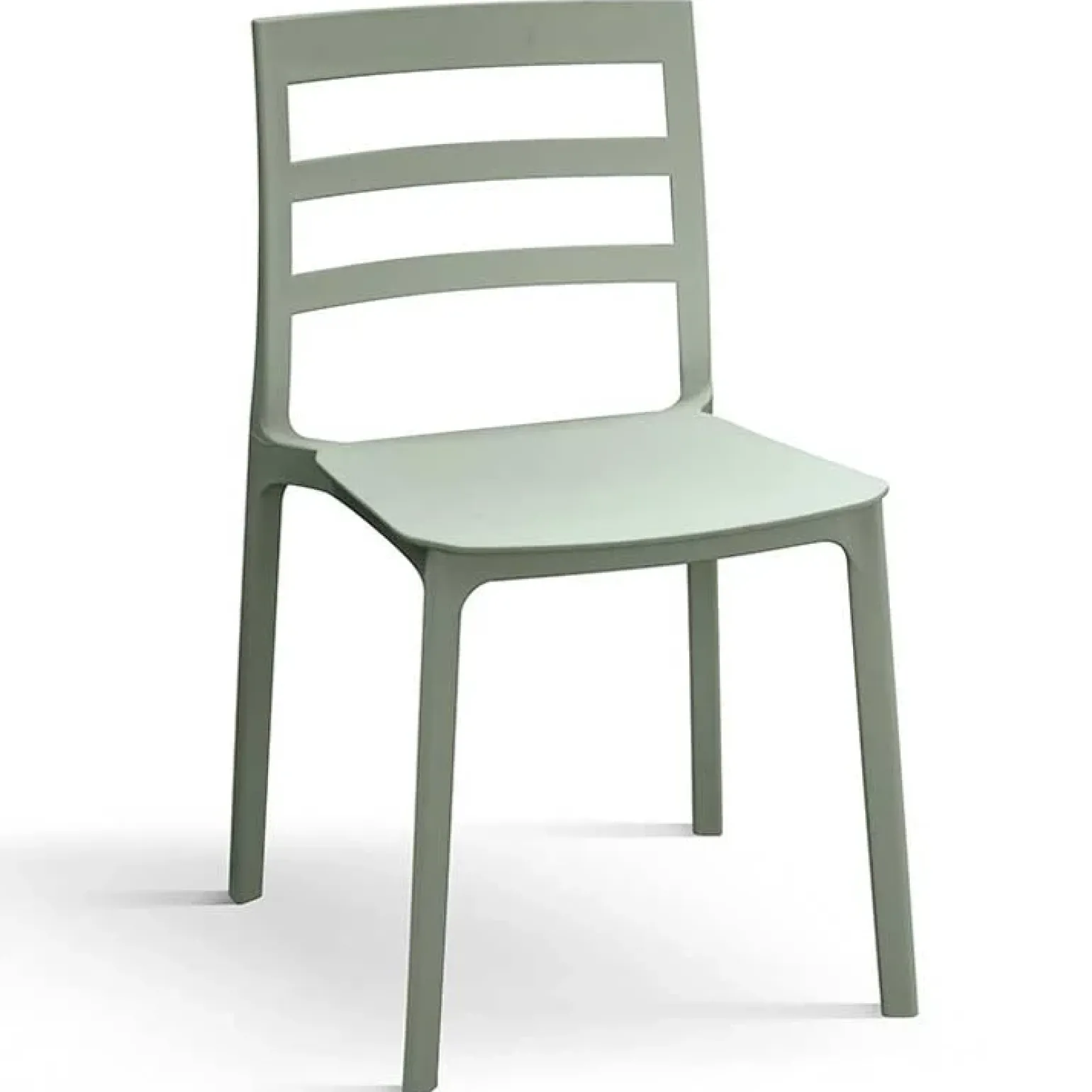 Sedia da pranzo impilabile moderna in polipropilene verde Nature