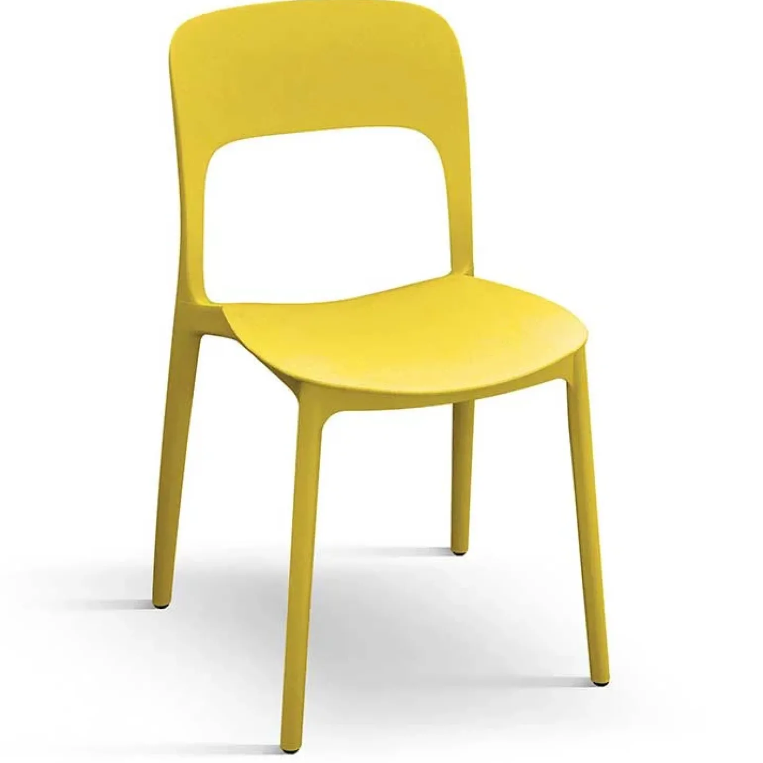 Sedia da pranzo impilabile moderna polipropilene gialla Halyard