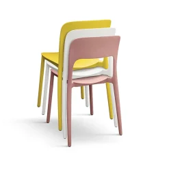 Sedia da pranzo impilabile moderna polipropilene gialla Halyard