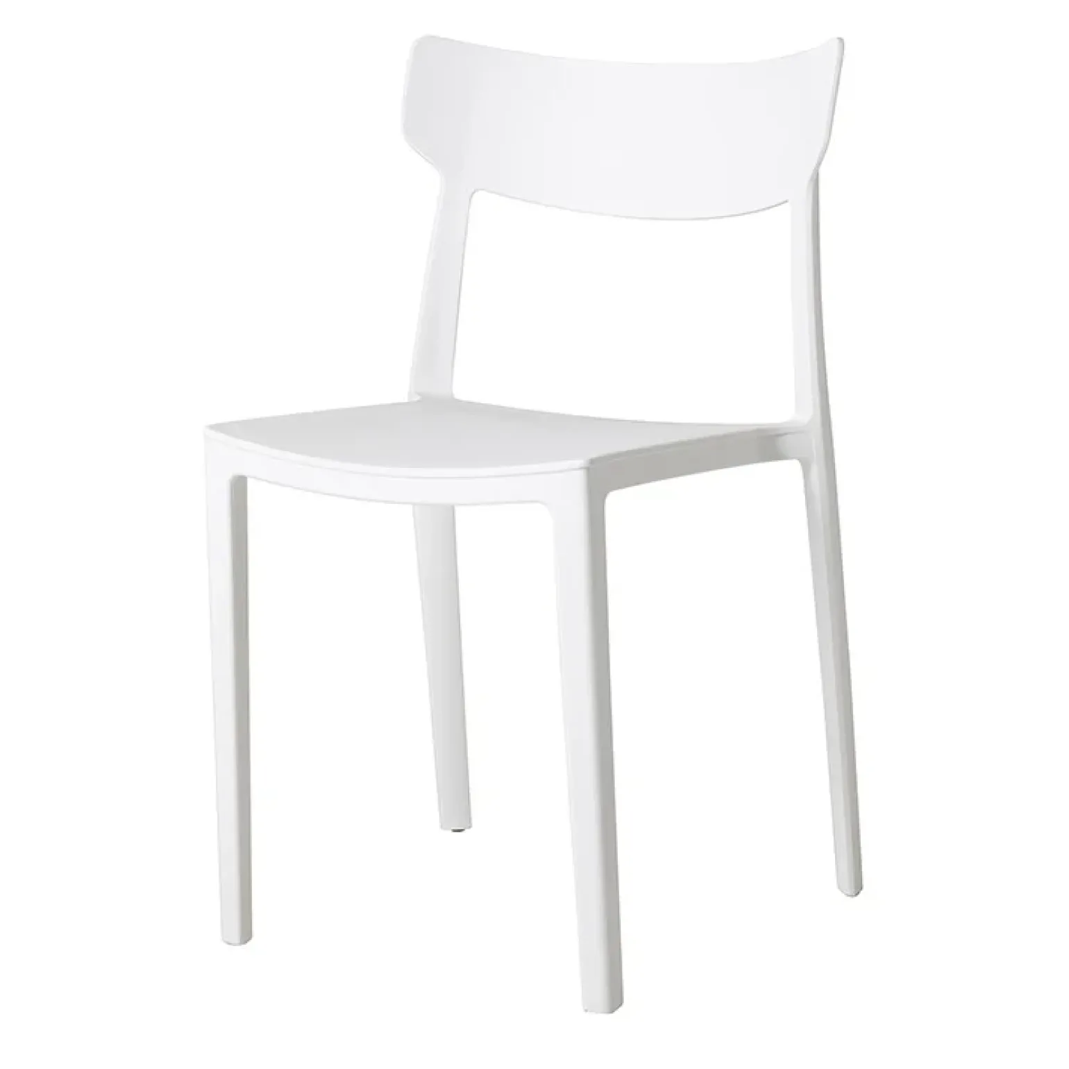 Sedia da pranzo impilabile moderna in polipropilene bianco Hans