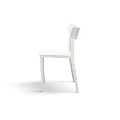 Sedia da pranzo impilabile moderna in polipropilene bianco Hans