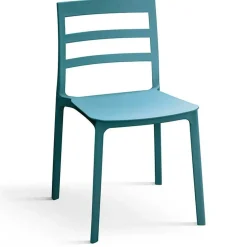 Sedia da pranzo impilabile moderna in polipropilene blu Nature