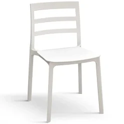Sedia da pranzo impilabile moderna in polipropilene bianco Nature