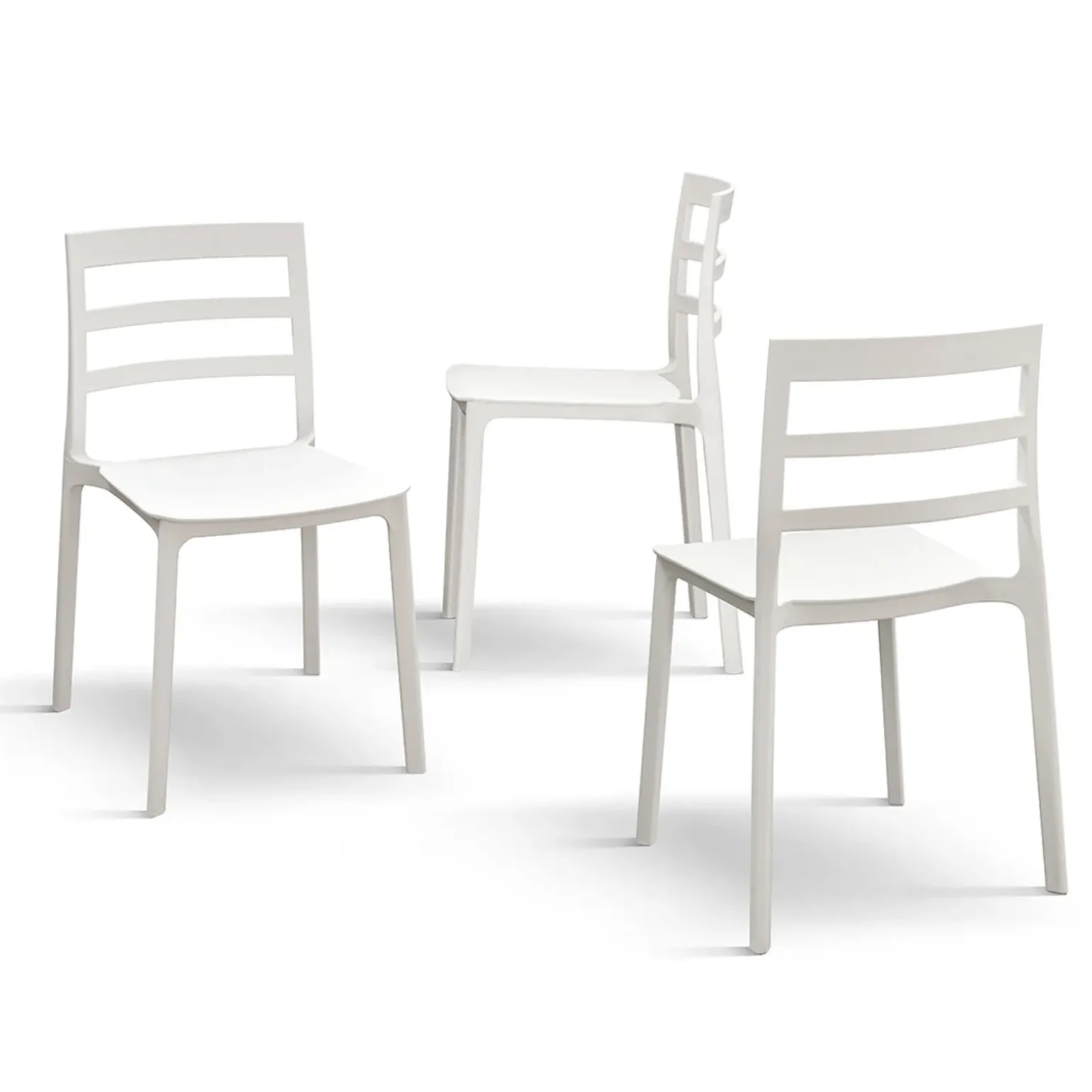 Sedia da pranzo impilabile moderna in polipropilene bianco Nature