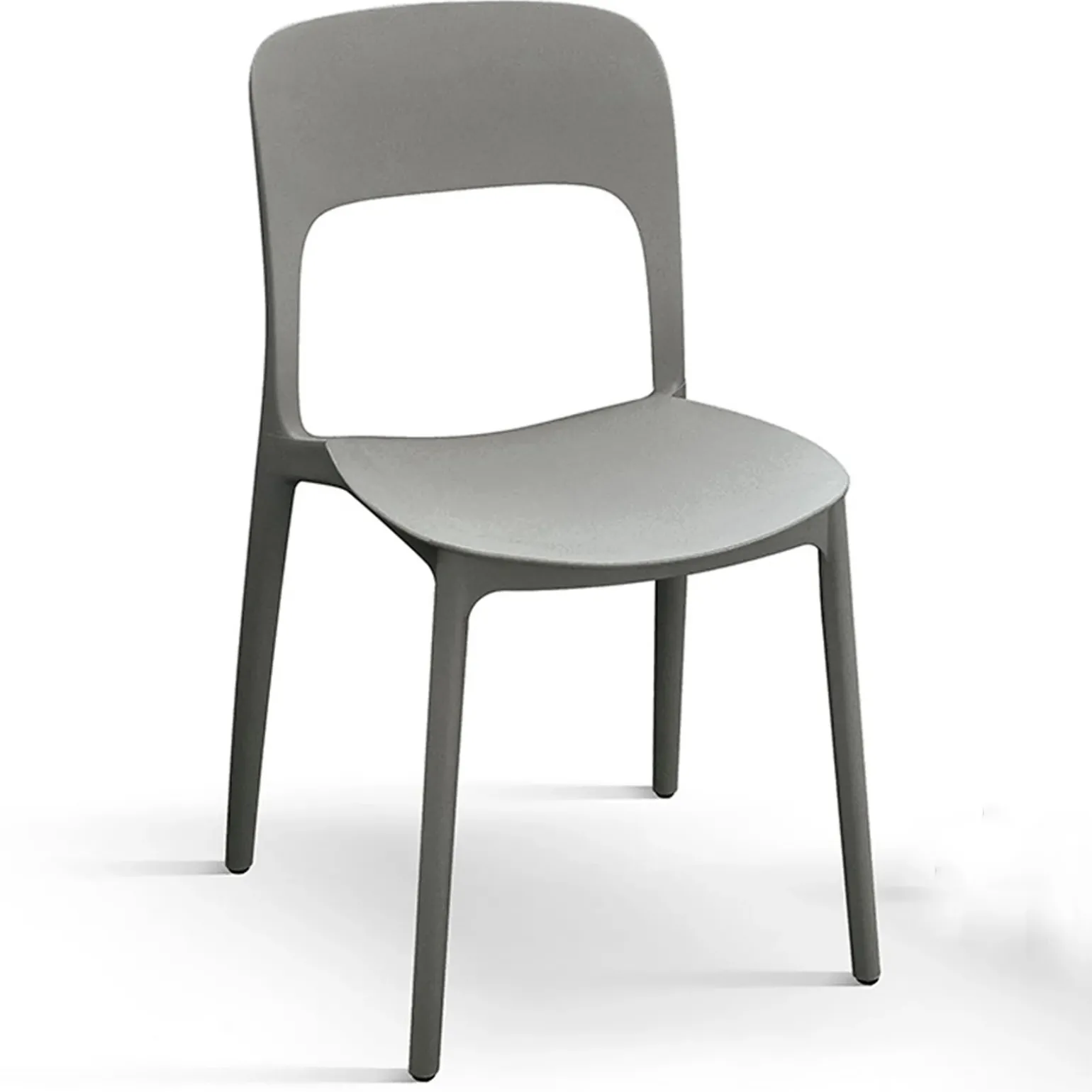 Sedia da pranzo impilabile moderna polipropilene grigia Halyard