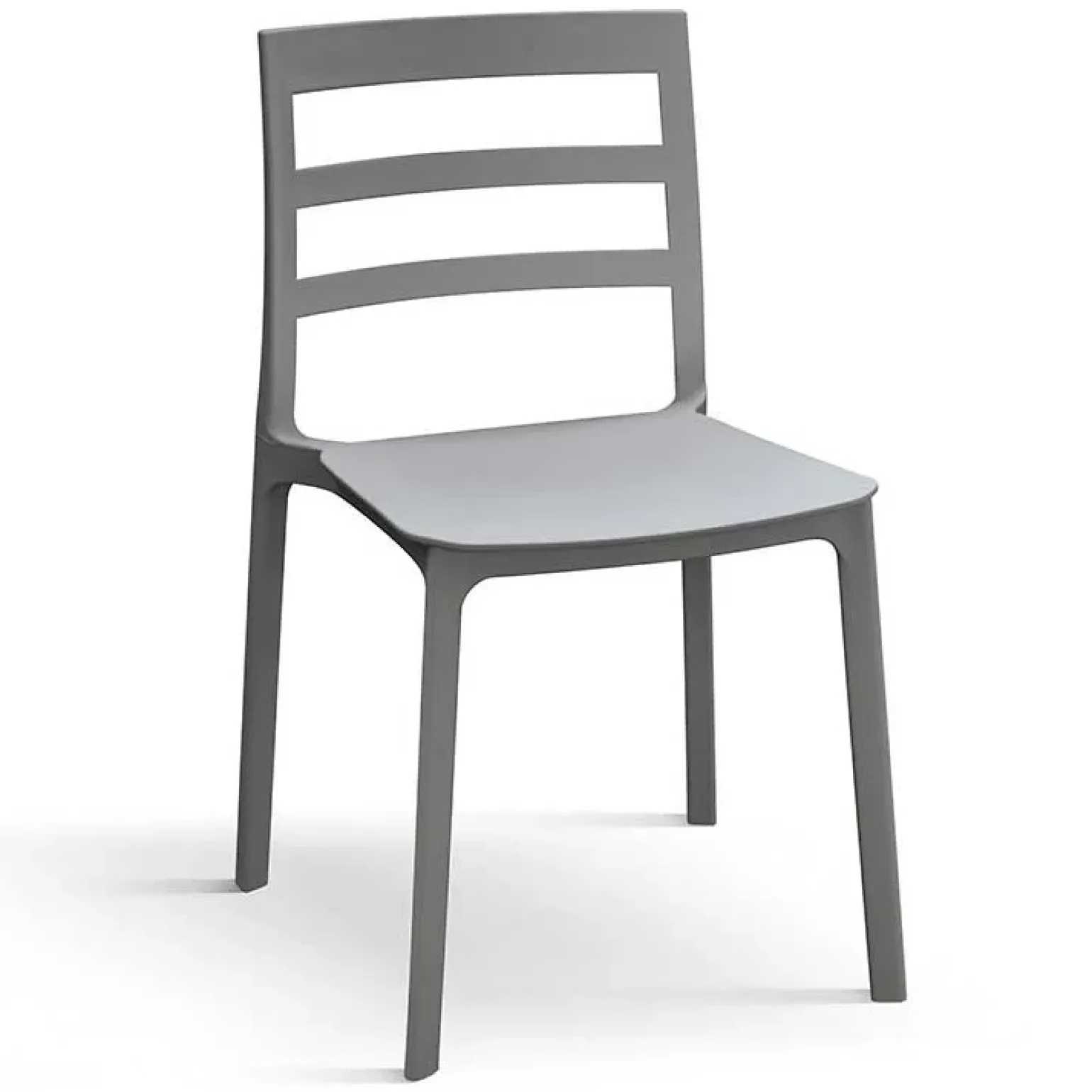 Sedia da pranzo impilabile moderna in polipropilene grigio Nature