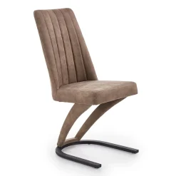 Sedia da pranzo in ecopelle design moderno marrone Moka