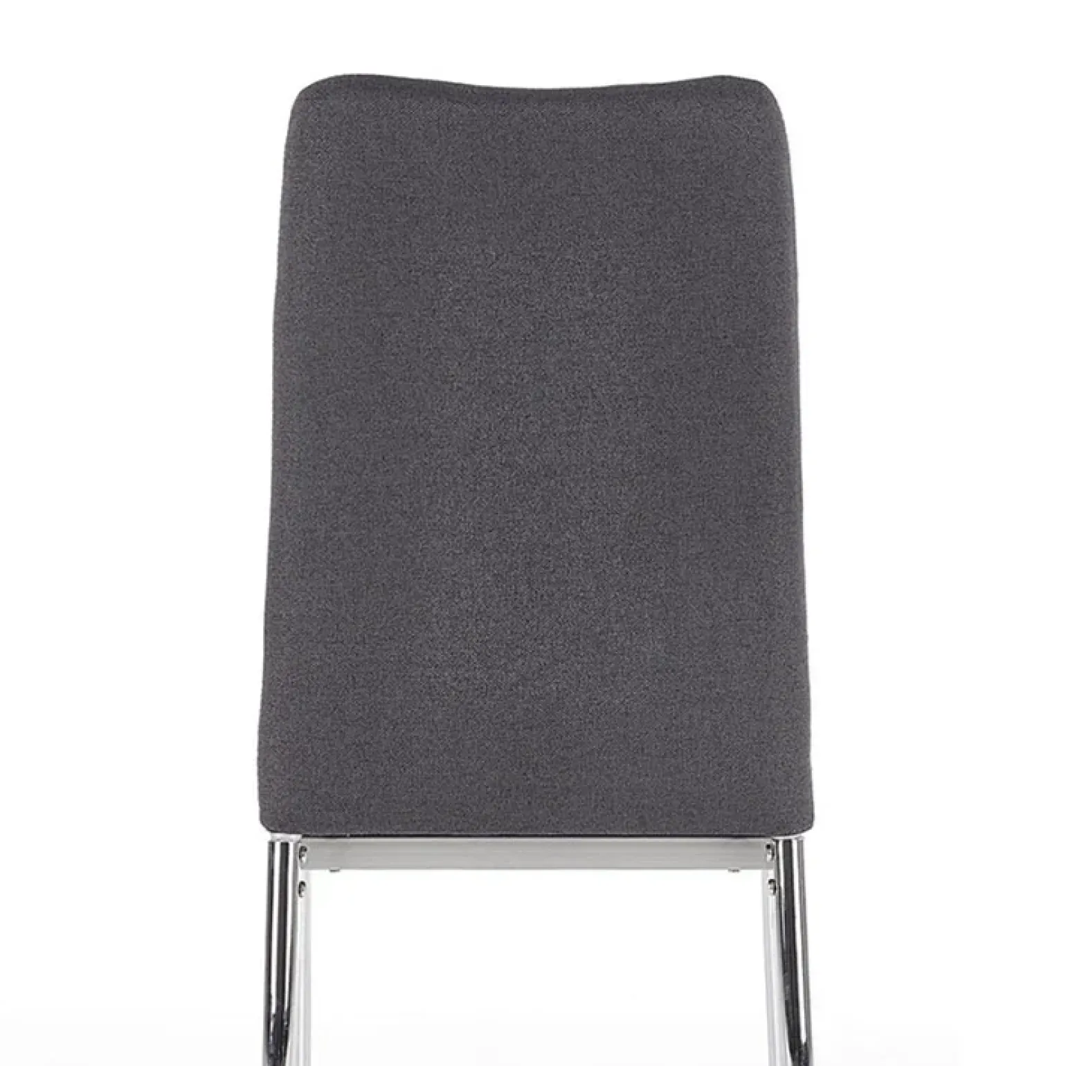 Sedia da pranzo in tessuto grigio scuro con gambe in metallo Amanda