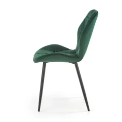 Sedia da pranzo in tessuto moderna verde scuro nero Cotton