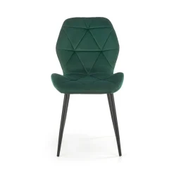 Sedia da pranzo in tessuto moderna verde scuro nero Cotton