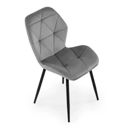 Sedia da pranzo in tessuto moderna grigio nero Cotton