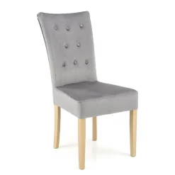 Sedia da pranzo in velluto rovere chiaro grigio chiaro Vaduz