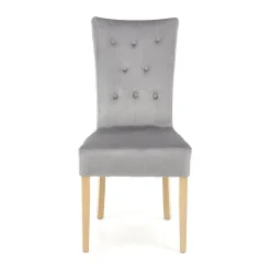 Sedia da pranzo in velluto rovere chiaro grigio chiaro Vaduz