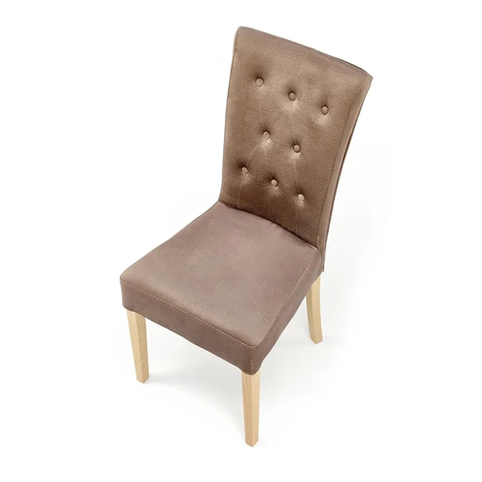 Sedia da pranzo in velluto rovere chiaro beige Vaduz