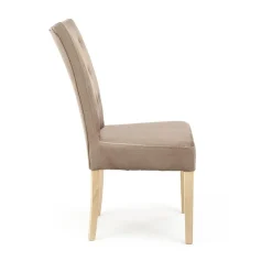 Sedia da pranzo in velluto rovere chiaro beige Vaduz