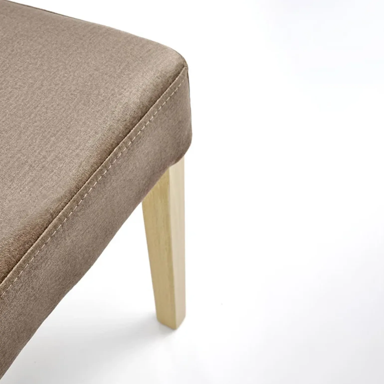 Sedia da pranzo in velluto rovere chiaro beige Vaduz