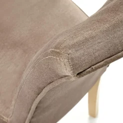 Sedia da pranzo in velluto rovere chiaro beige Vaduz